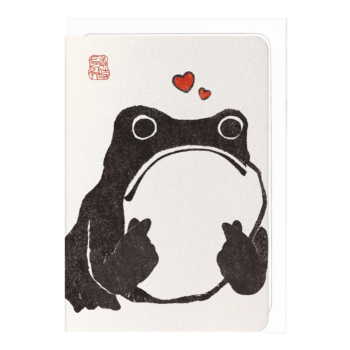 Korean Finger Heart Ezen Frog Card