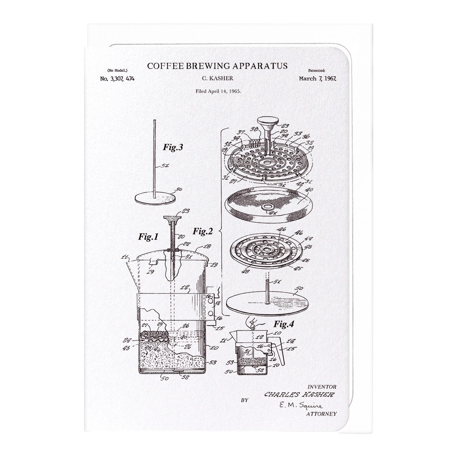 Patent of Coffee Brewing Apparatus (1967) Card