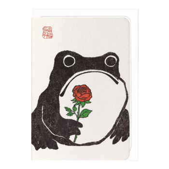 Single Rose Ezen Frog Card