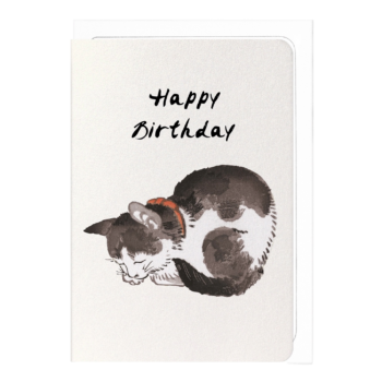 Happy Birthday Cat Japanese Card