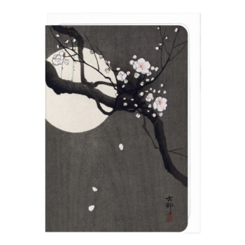 Plum Blossom and Full Moon Japanese Card