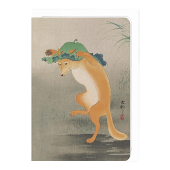 Dancing Fox Japanese Card