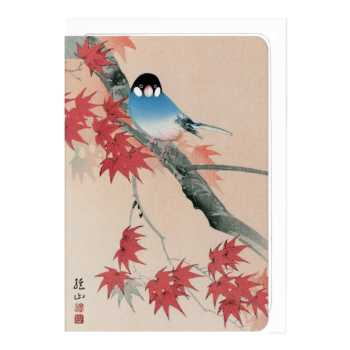 Java Finch In The Autumn Card