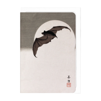 Bat in Full Moon (C.1910) Japanese Card