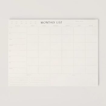 Wilde House Paper Monthly List Pad